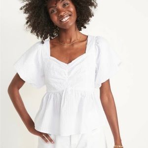 NWT Old Navy White Summer Blouse- size medium